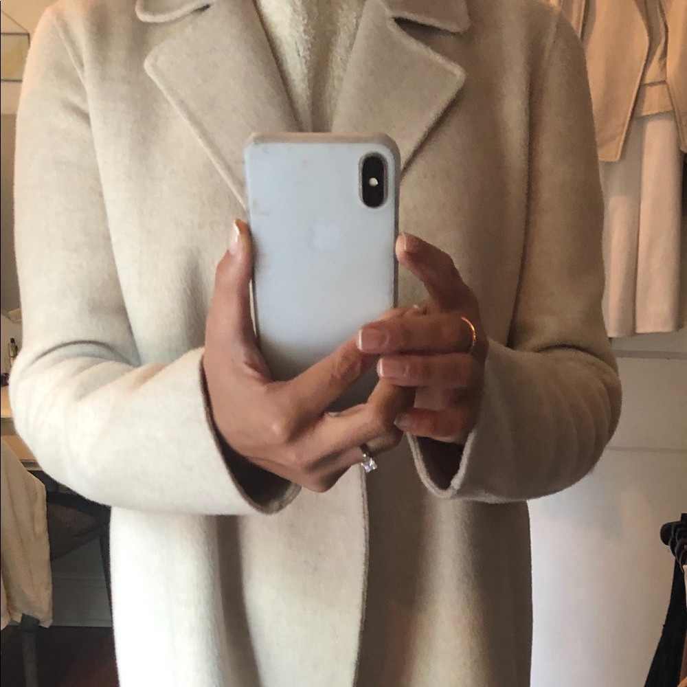 Theory wool and cashmere overlay coat